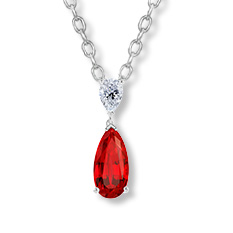 Pear Shaped Lab Grown Ruby Pendant