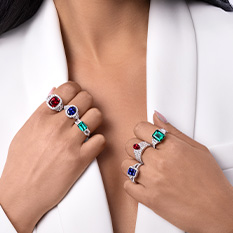Lab Grown Colored Stone Engagement Rings