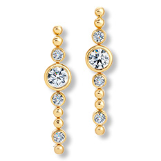 Round Lab Grown Diamond Dangle Earrings