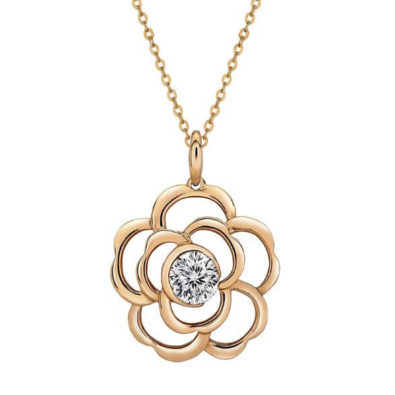 18K Gold Peonia Diamond Pendant