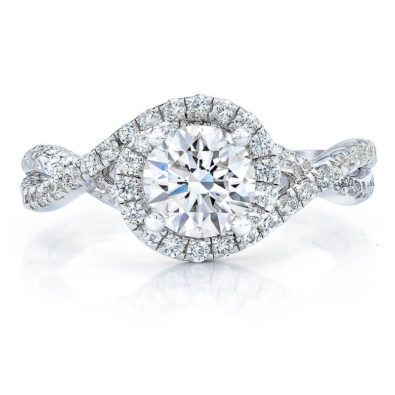 Kalahari Dream 18K Twist Halo Ring