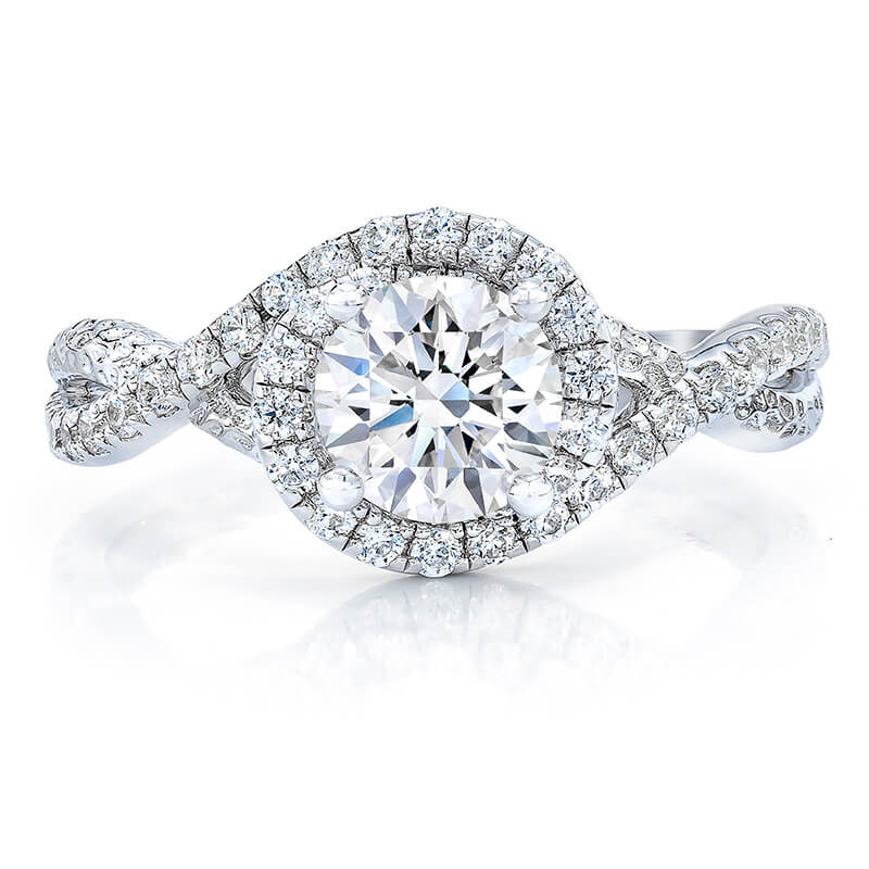 Kalahari Dream 18k Twist Halo Ring