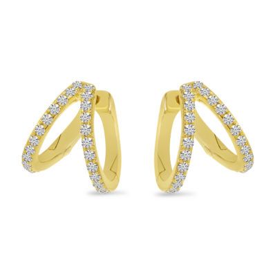 Double Row Diamond Huggie