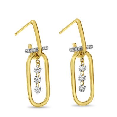 Dashing Diamonds Paperclip Earrings