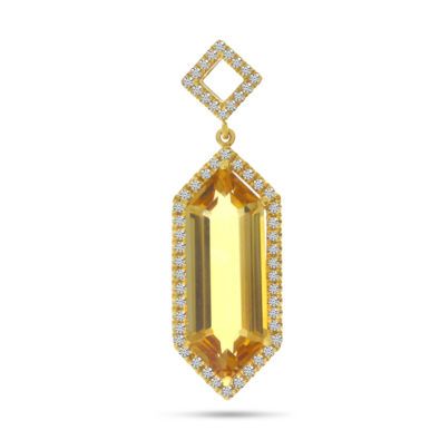 Hexagon Citrine Pendant