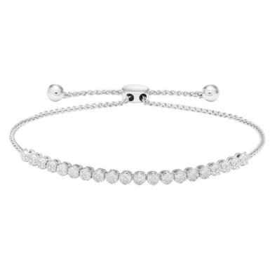 Sterling Silver Diamond Bolo Bracelet