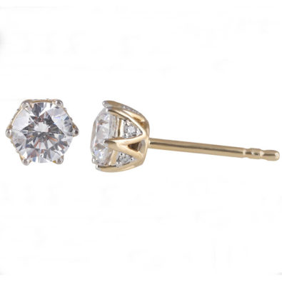 14K Yellow Gold Stud Earrings