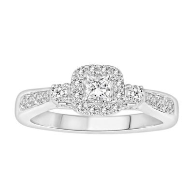 Three-stone Princess Cut Diamond Ring