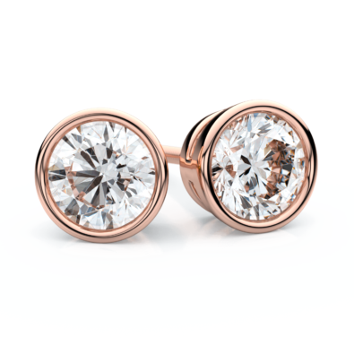 Round diamond stud earrings