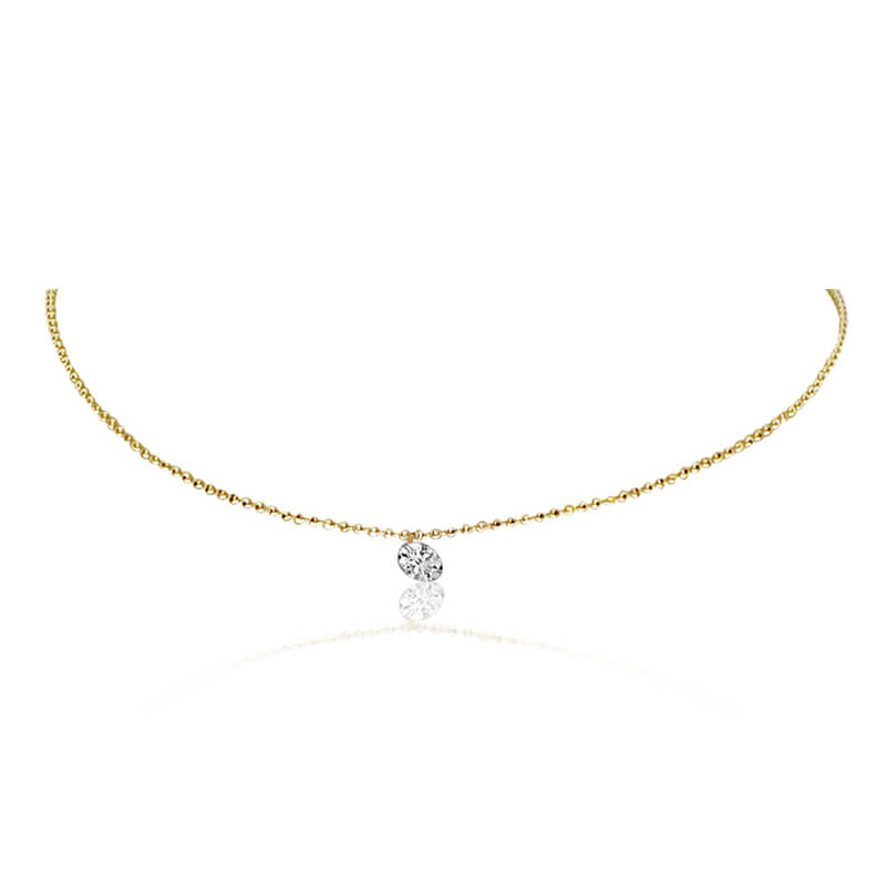 Dashing Diamond Single Stone Necklace (P10103-18)