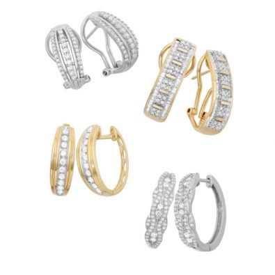 Silver diamond and Gold-diamond earrings