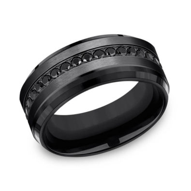 Black Titanium 8mm Comfort Fit Band