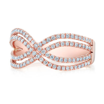 Diamond double infinity twist ring