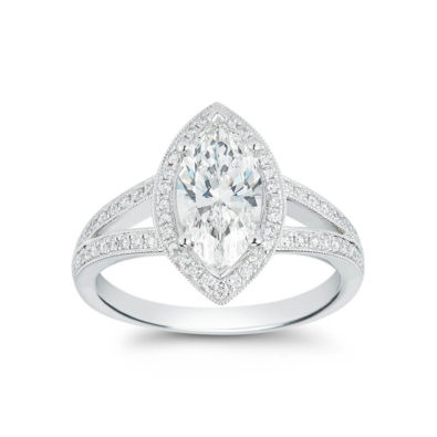 Platinum 1.75ctw Marquise Diamond Ring