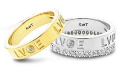 Lvoe Cut Gold and Silver Bands