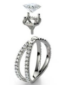 Platinum Crown Engagement Ring
