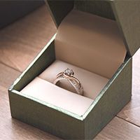 Diamond Ring Placed In A Box