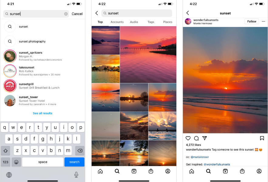 Searching Descriptive Captions With Keywords on Instagram Image