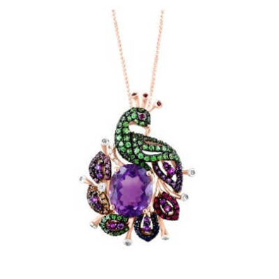 Peacock Pendant with Chain