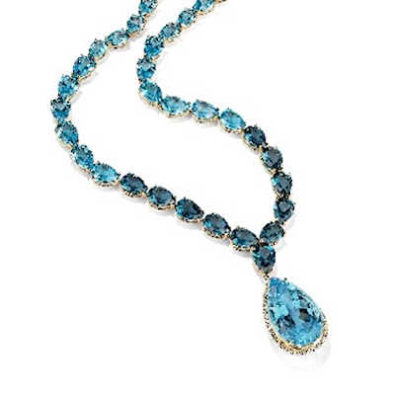 London and Swiss Blue Topaz Necklace