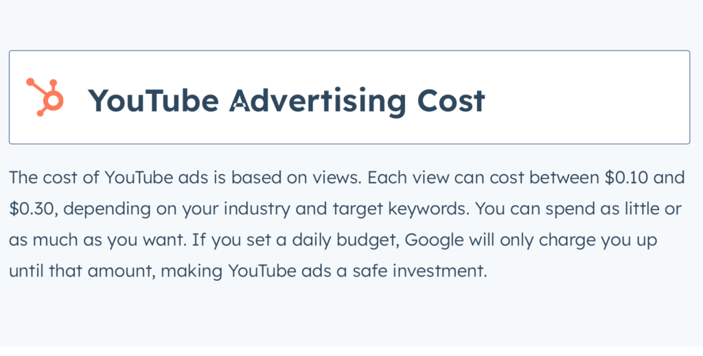 YouTube Advertising Cost Image
