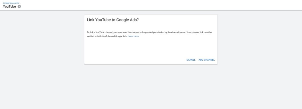 Add a Channel in Google Ads Account Image
