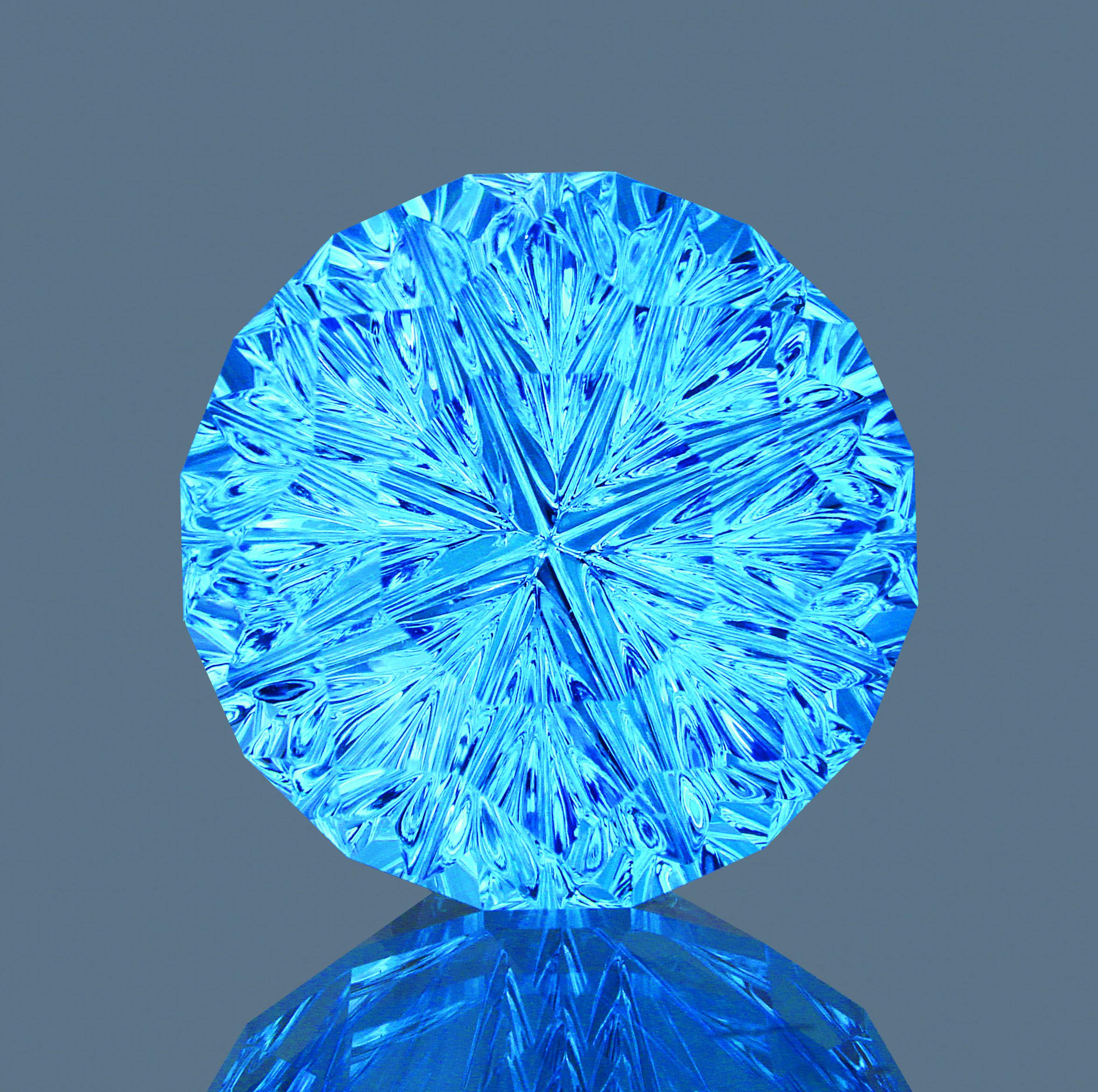 A blue diamond on a blue background Description automatically generated