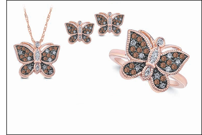 Shefi Diamonds Peach Fuzz Color Jewelry Set