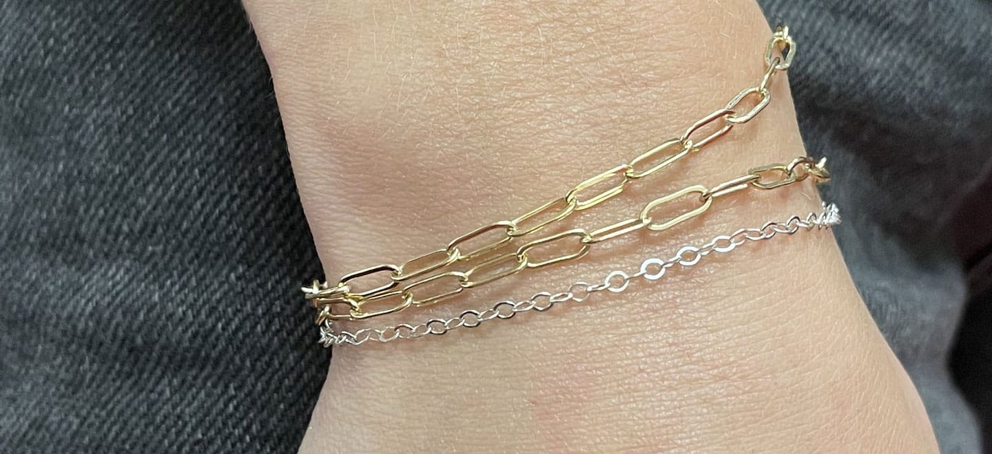 Gold-filled and sterling silver infinity/permanent bracelets