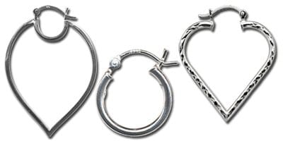 Sterling silver hinged hoop earrings