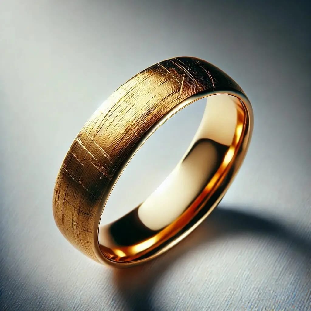 Scratched gold band