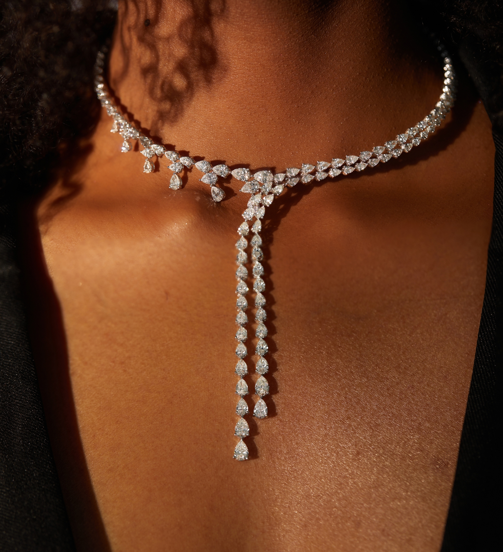 Pear Diamond Choker Necklace